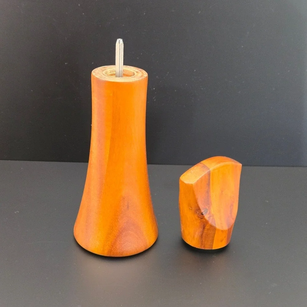 Nambe Wood Pepper Mill‎ Grinder 10 Inch Tall Mid Century Modern Sculptural Brown
